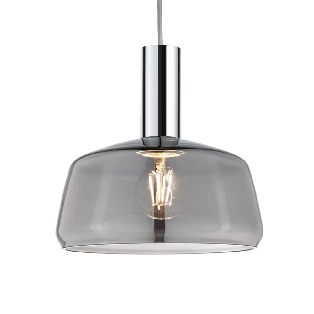 Paulmann Skinnesystem>URail lampeskærm Neila 2Easy, Ø 23 cm, røget glas