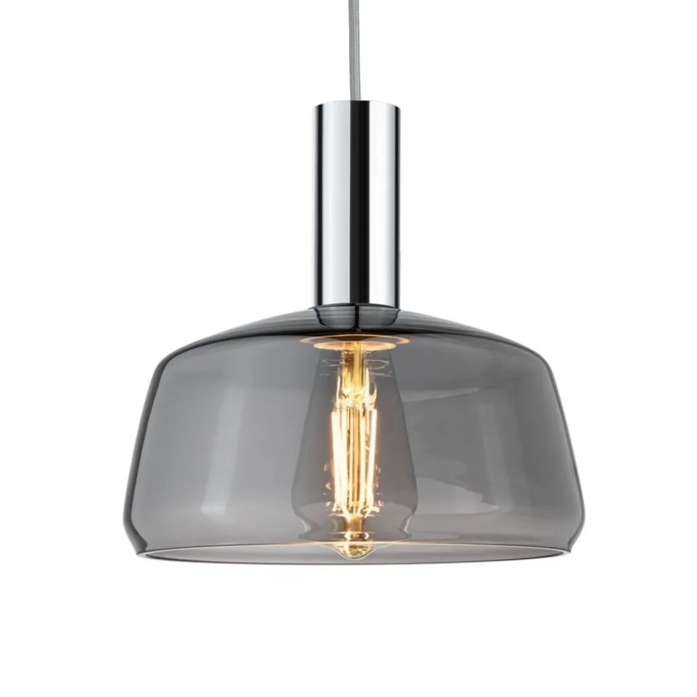 Paulmann Skinnesystem>URail lampeskærm Neila 2Easy, Ø 23 cm, røget glas