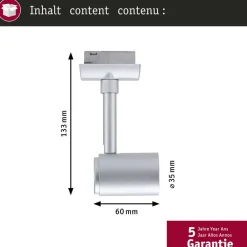 URail skinnespot Runa, mat krom, GU10^Paulmann New