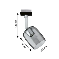 URail Spot Blossom sort, røgfarvet glas^Paulmann New