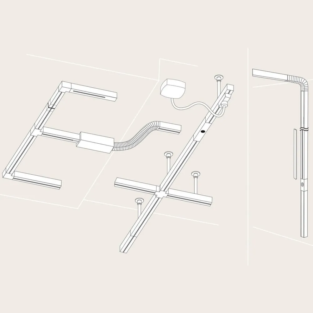 URail X-tilkobling stiv, mat sort^Paulmann Hot