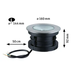 Paulmann Vanea LED indbygget gulvlampe IP67, Ø 16cm