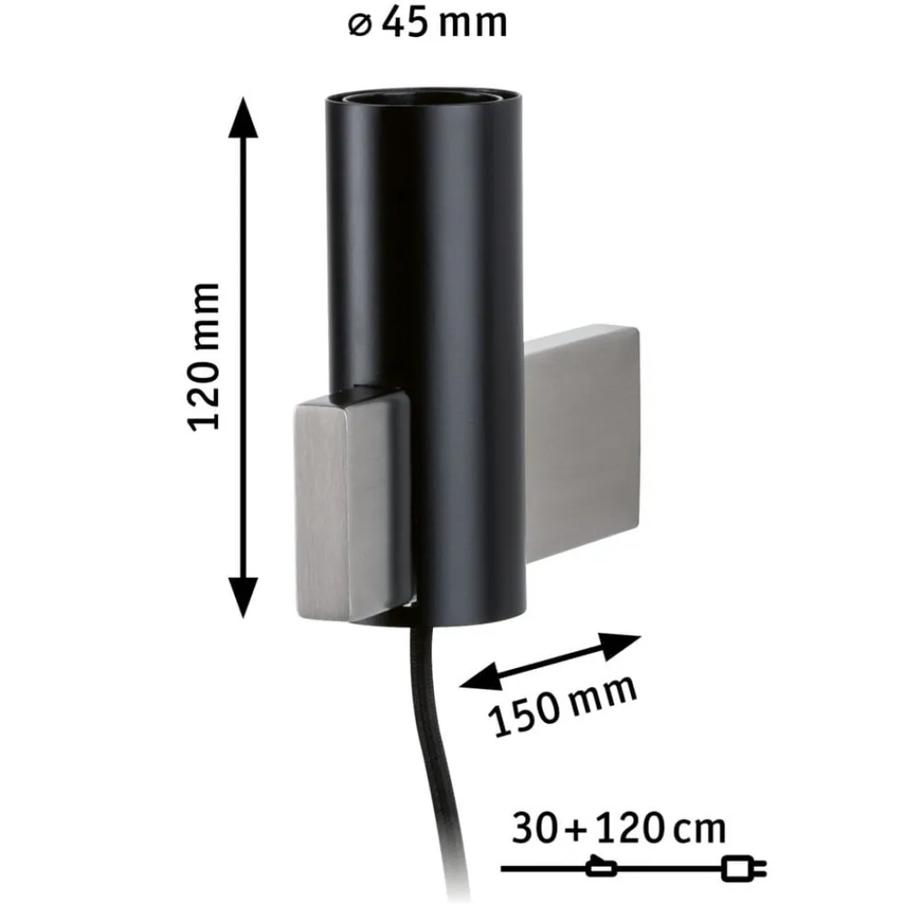 Paulmann Væglamper>væglampe Aik med kabel og stik