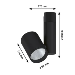 Paulmann Zeuz URail Spot 4.000K 39° sort mat