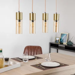 Globo Pendellampe Annika med 4 lyskilder og glasskærme