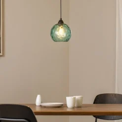 Opviq Pendellampe Benek, blå, glas, Ø 20 cm, E27