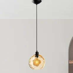 Opviq Pendellamper|Pendellamper>Pendellampe Benek, gul, glas, Ø 20 cm, E27