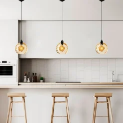 Opviq Pendellamper|Pendellamper>Pendellampe Benek, gul, glas, Ø 20 cm, E27