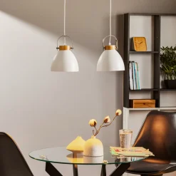 Lamkur Pendellamper>Pendellampe Bergen, 2 lyskilder, hvid