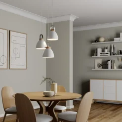 Lamkur Pendellampe Bergen, 3 lyskilder, rund, hvid