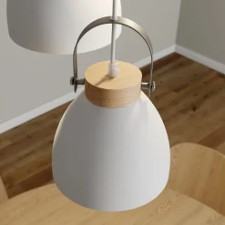 Lamkur Pendellampe Bergen, 3 lyskilder, rund, hvid