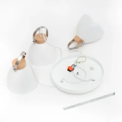 Lamkur Pendellampe Bergen, 3 lyskilder, rund, hvid