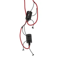 EMIBIG LIGHTING Pendellampe Bobi 2 i sort, kabel rød, 2 lyskilder.