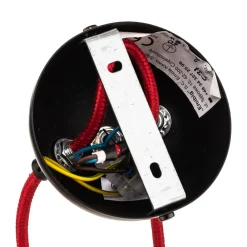 EMIBIG LIGHTING Pendellampe Bobi 2 i sort, kabel rød, 2 lyskilder.