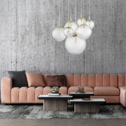 Pendellampe Cadix i glas, 7 lyskilder^TK Lighting Online