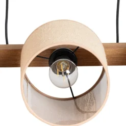 Pendellampe Forest, træ lys/sort, jute natur, 3 lyskilder.^Duolla Best