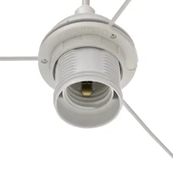 Pendellampe Helen tekstilskærm hvid-guld Ø 40 cm^HELAM New