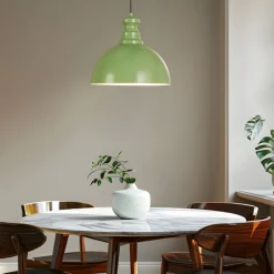 Pendellampe Kure, mintgrøn, metal, Ø 40 cm E27^Opviq Sale