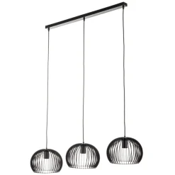 TEMAR LIGHTING Pendellampe Larus i sort stål, 3 lyskilder