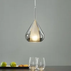 Pendellampe lilla, røggrå, 1-lys, glas^Fabas Luce Sale