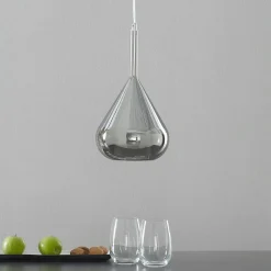 Pendellampe lilla, røggrå, 1-lys, glas^Fabas Luce Sale