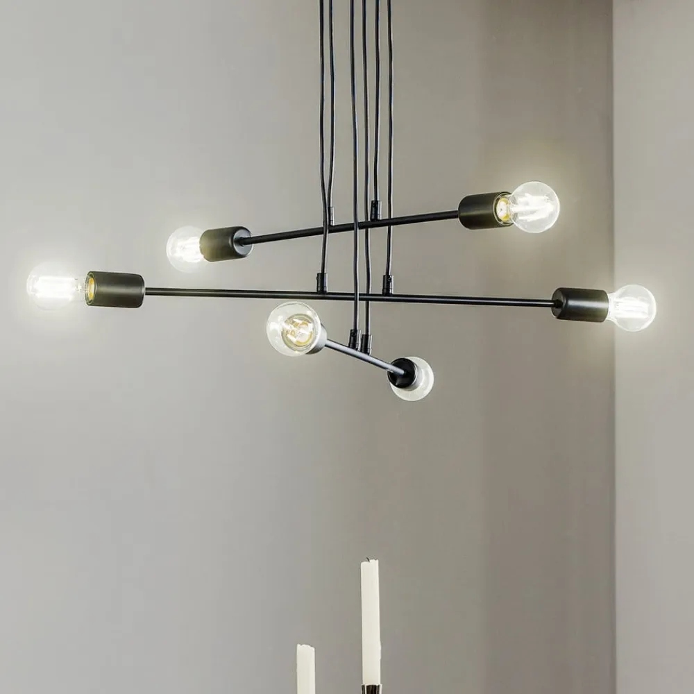 Pendellampe Multipo 6, 6 lyskilder i sort^EMIBIG LIGHTING Sale