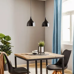 Pendellampe Nanu i metal, sort, 2 lyskilder^Luminex Outlet