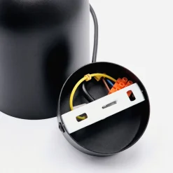 Pendellampe Nolan, Ø 11 cm, sort/eg, metal/træ^Lamkur Clearance