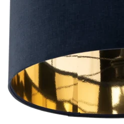 Maco Design Pendellampe Salina silke stof blå/guld Ø 50cm