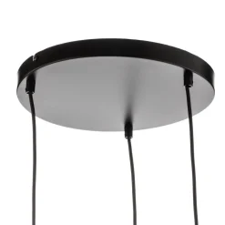 EMIBIG LIGHTING Pendellampe Starla, glas grafit/amber/klar, 3 lyskilder, rund