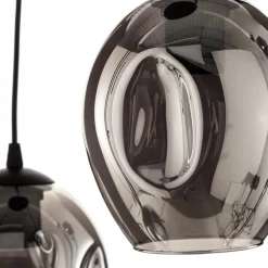 EMIBIG LIGHTING Pendellampe Starla, glas grafit, 3 lyskilder rund