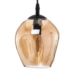 Pendellampe Starla, glas ravfarvet, 3 lyskilder decentreret^EMIBIG LIGHTING Outlet