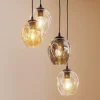 Pendellampe Starla rund 4 lyskilder grafit/amber/klar^EMIBIG LIGHTING Clearance