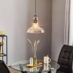 Pendellampe Teo med glasskærm, patineret^Lamkur Sale