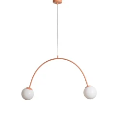 Pendellampe Una 2, metal, glas, 2 lyskilder, koralrød^ALDEX Outlet