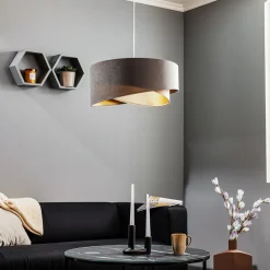 Maco Design Pendellamper|Pendellamper>Pendellampe Vivien trefarvet grå/beige/guld