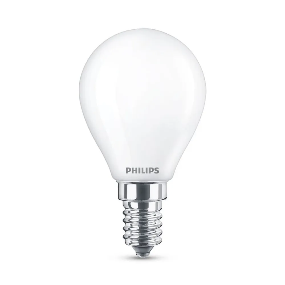 Philips Led Pærer>Classic LED-pære E14 P45 6,5W 2.700K, mat