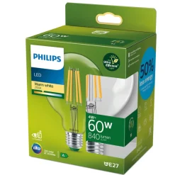 E27 LED-pære globe G95 4 W 840lm 827 klar^Philips Discount