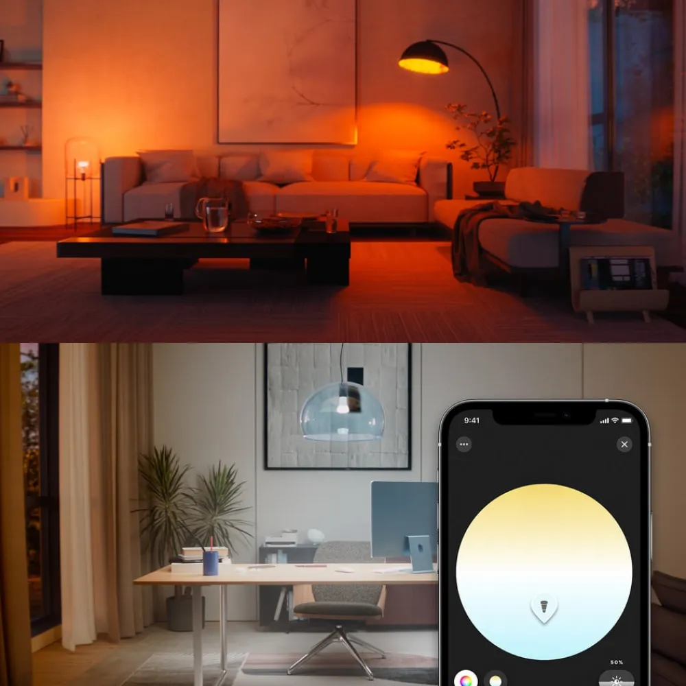 Philips Hue Dæmpbar Led-Pære|Smarte Lyskilder>WACA Smart E27 LED, 6 W, 810 lm, CCT RGB, 2-pak