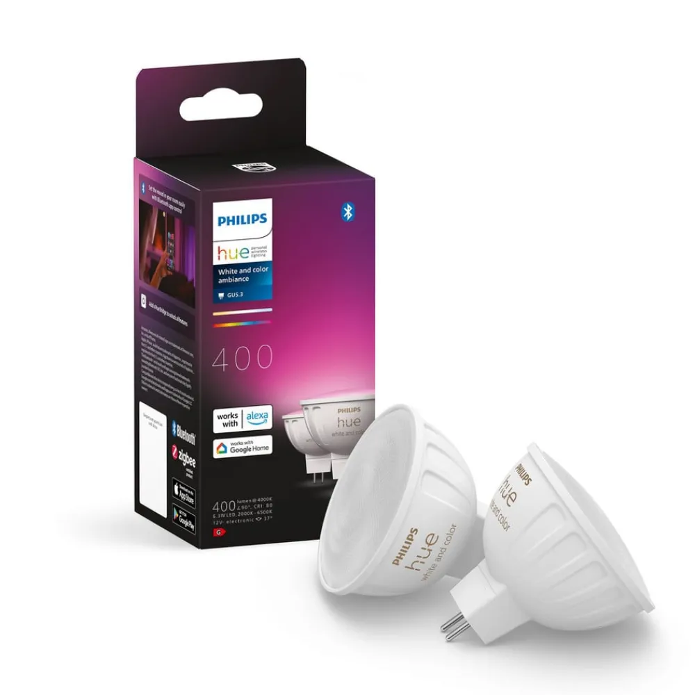 White & Colour Ambiance 6,3W GU5.3 2 stk^Philips Hue Best