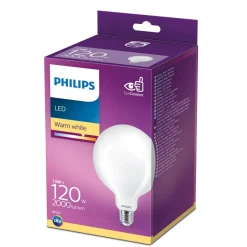 Philips Led Pærer>LED Classic globepære E27 G120 13W mat