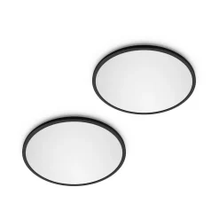 LED SuperSlim 2-pak sort IP44 Ø 30 cm 2.700 K^Philips Outlet
