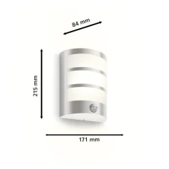 LED udendørs væglampe Python UE, grå, sensor^Philips Outlet