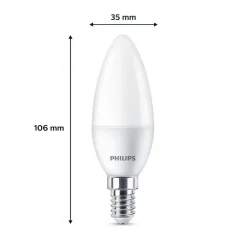 Philips LED-kerte E14 4,9 W 470m 2.700K mat 6 stk
