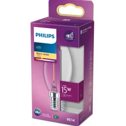 Philips Filament Pære|Led Pærer>LED-kertepære E14 B35 1,4W klar