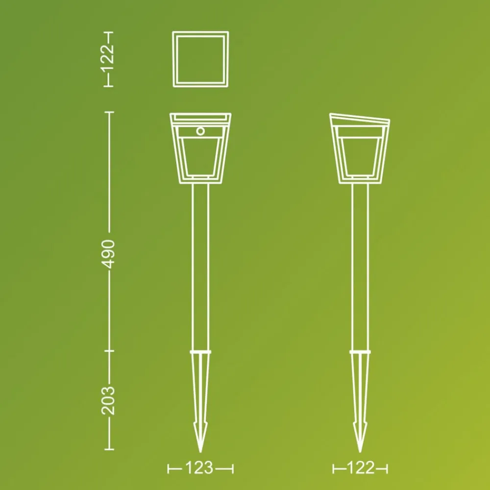 Philips Solcelle Lampe Med Sensor|Solcellelamper>LED-lampe med jordspyd Nissa UE, plast, IP44