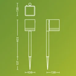 LED-lampe med jordspyd Virona, sort, IP44^Philips Discount
