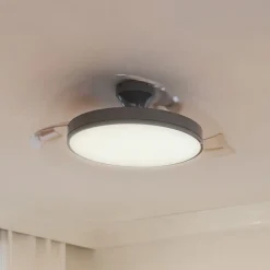 Philips LED-loftventilator Atlas, nikkel, støjsvag, CCT