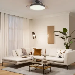 Philips LED-loftventilator Atlas, nikkel, støjsvag, CCT