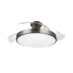 Philips LED-loftventilator Atlas, nikkel, støjsvag, CCT